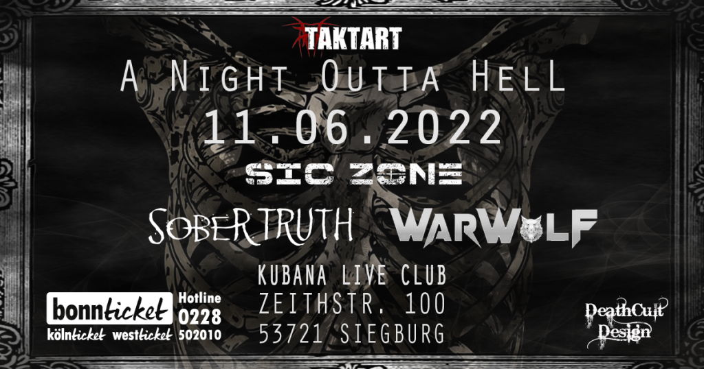 Sober Truth Ticket A Night Outta Hell Sober Truth Live Kubana Siegburg 8078